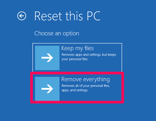 reset windows 10 without password