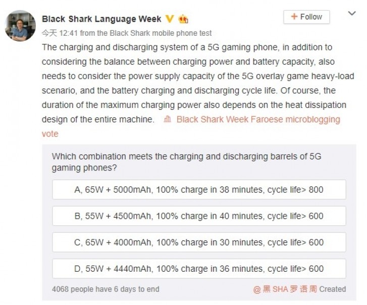 Black Shark 3 5G battery capacity confirmed (5,000 mAh and 65W fast  charging)