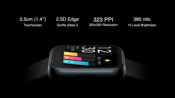 Realme Watch announced: 1.4'' color touchscreen, SpO2 monitor, and up to 9 days battery