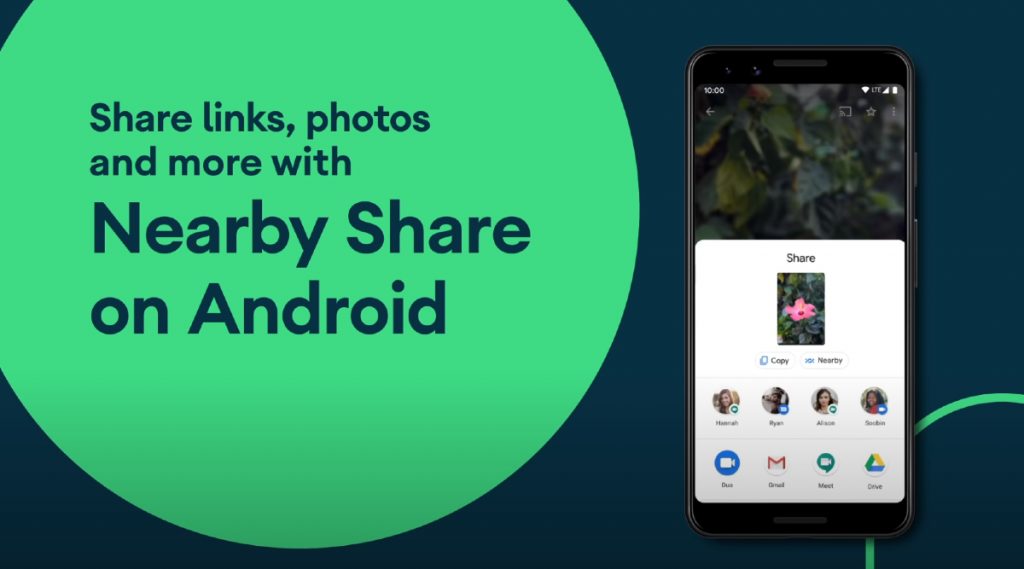 How to use Nearby Share between two android phones
