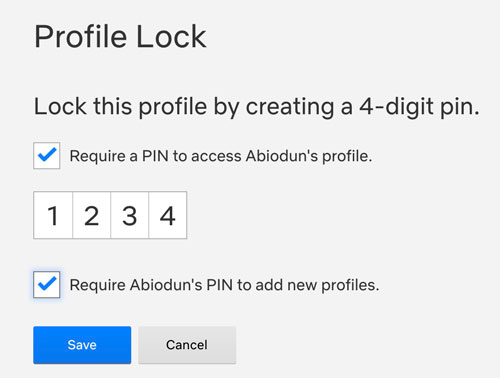 set a pin lock for your netflix profile