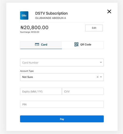 Make DSTV payment with Quickteller
