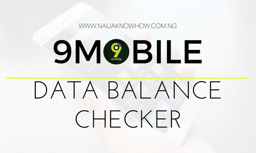 HOW TO CHECK 9MOBILE DATA BALANCE