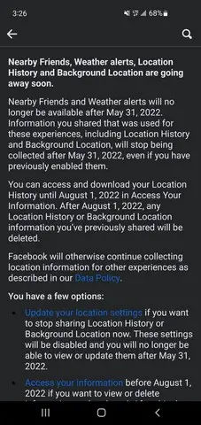 Facebook To Shut-Down Nearby Friends And Other Features Soon
