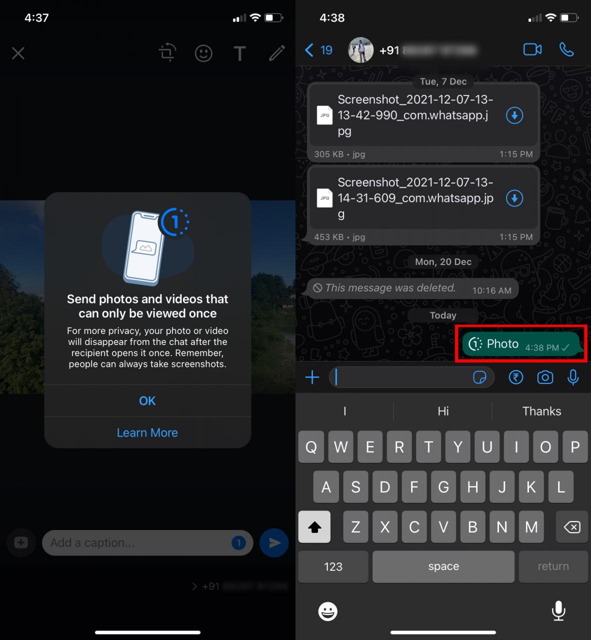 How To Send View Once Photos And Videos On Whatsapp