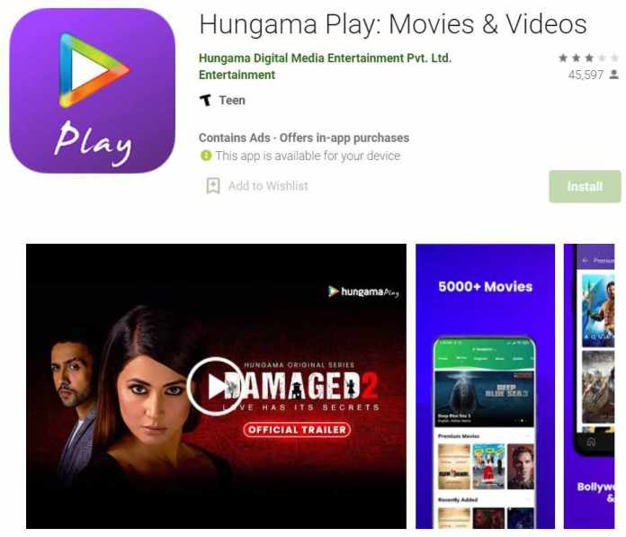 Hungama Play - app to watch indian movies