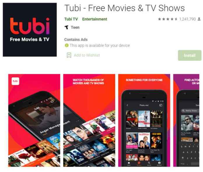 Tubi TV - app to watch indian movies