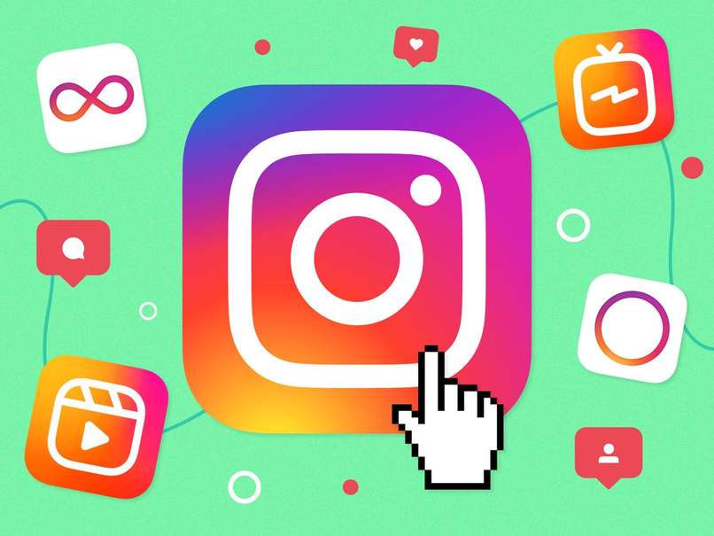 icons of the different functions of instagram