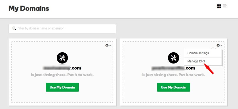Manage DNS for domain under Godaddy